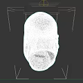 Mirror Reflecting Bald Man with Beard and Serious Expression on Dark Background