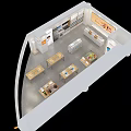 Modern Digital Store Interior With Display Tables Shelves Sofa And Electronic Products