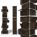 Modern Wooden Shoe Cabinet Design With Stacked Drawers And Open Shelves