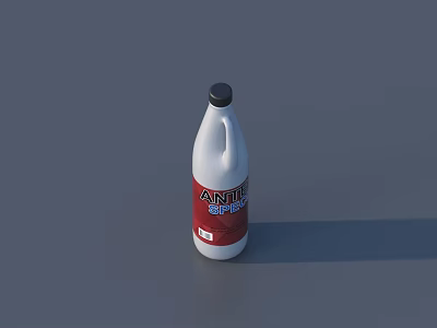 Andre Sparkling Beverage Bottle With White Body And Black Cap On Gray Background 3d model