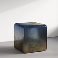 Artistic Blue Black Gradient Floor Tiles With Golden Accents For Modern Interior