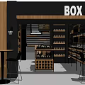 BOX 05 Store Modern Interior With Wooden Decor Metal Shelves And Display Racks