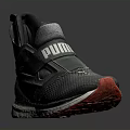 Puma Gray Sports Shoes With Mesh Upper Red Sole And Modern Design For Daily Wear