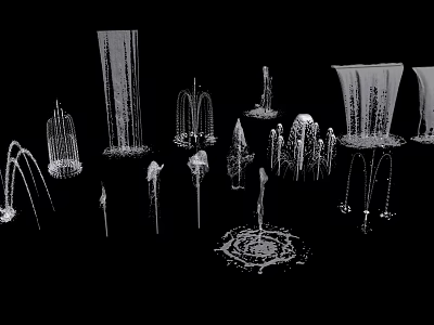 Various Garden Ornaments Including Fountains Sculptures And Decorative Water Features 3d model