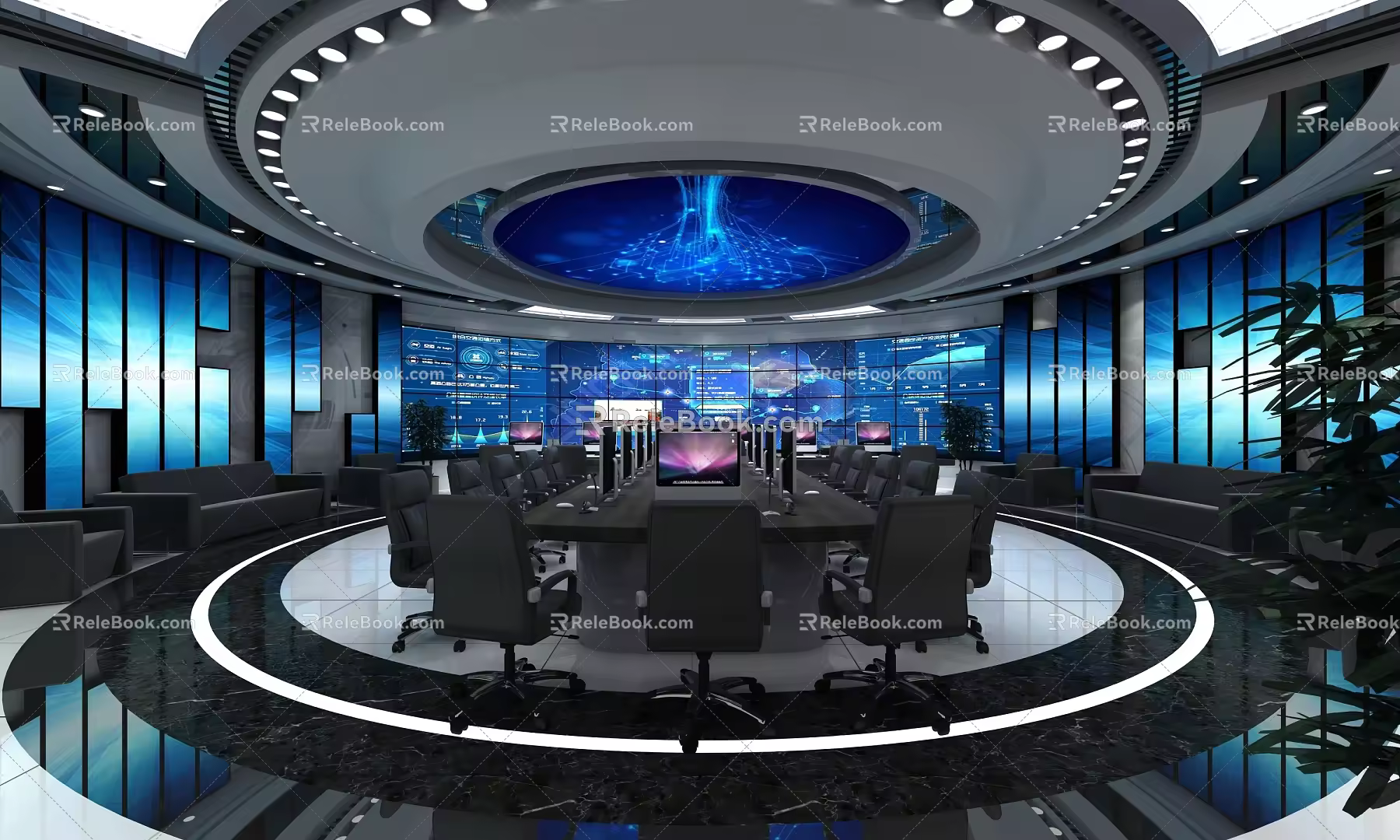 Modern Monitoring Center 3d model
