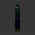 Futuristic Blue Yellow Gun With Sleek Geometric Patterns And Shiny Modern Design