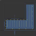 Futuristic Interior Space With Large Screen Blue Tech Graphic And Illuminated Geometric Design