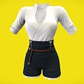 Shorts High Waist Pants suit Clothes Clothing Women's Pants Tights Denim 3d model