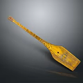 Yellow Wooden Oar Handcrafted Vintage Style Functional for Boating and Home Decor Use