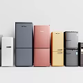 Modern refrigerator small refrigerator single door refrigerator 3d model