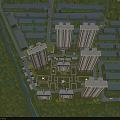 Aerial Planning of Modern Residential Area with High Rise Buildings Greenery and Water Body