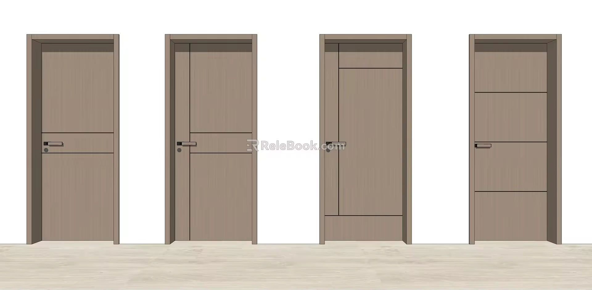 Modern minimalist room open door 3d model