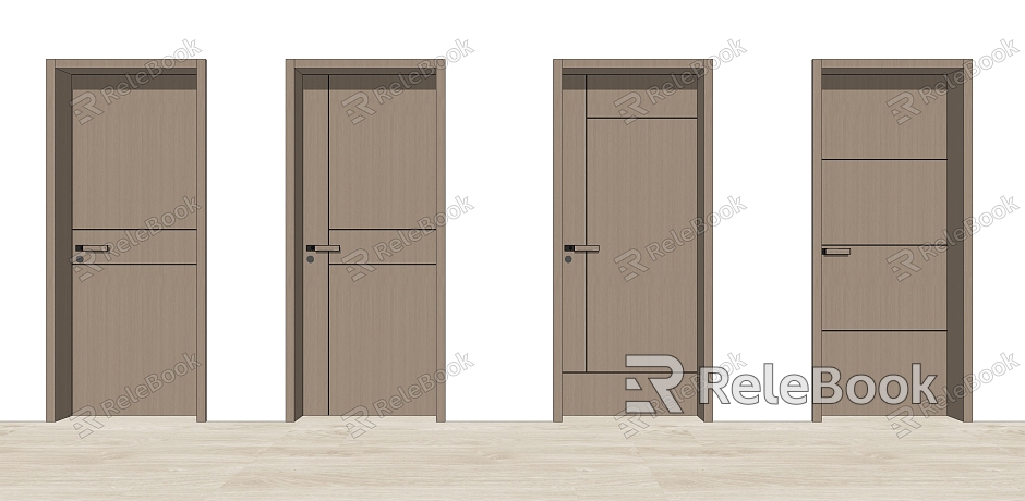 Modern minimalist room open door model