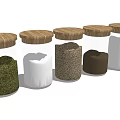 Clear Glass Spice Jars with Wooden Lids for Various Kitchen Spices Storage