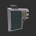 Industrial Control Panel With Metal Casing Green Panel Numeric Keypad And Wires