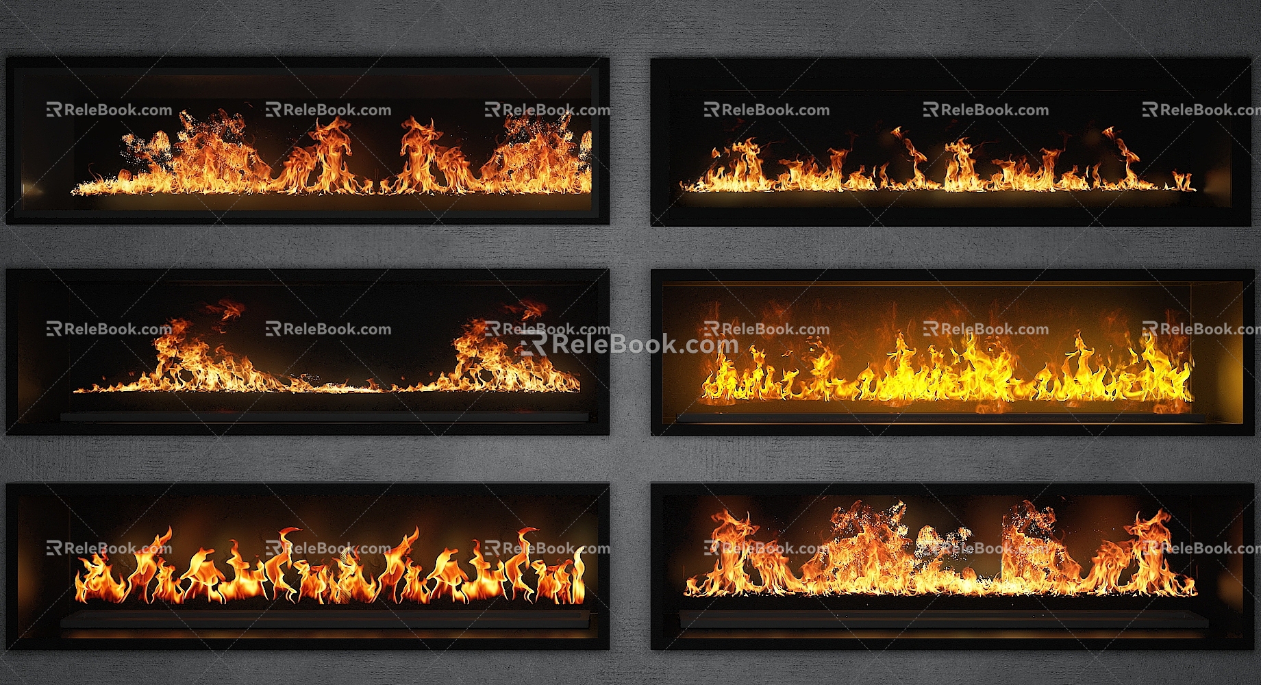 Decorative Electronic Fireplace Gas Fireplace Fireplace Flame 3d model