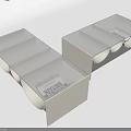 Modern Geometric Coffee Table With Storage Drawer And Black White Finish
