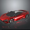 Sleek Red Sports Car Featuring Streamlined Design Shiny Exterior And White Roof