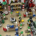 Lego toy building blocks assembly factory site construction screwing assembly line workshop 3d model