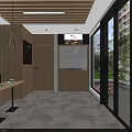 Contemporary Restaurant Kitchen Interior With Long Tables Seats Decorative Paintings And Wooden Ceiling