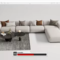 Light Luxury Corner Sofa Coffee Table Combination 3d model