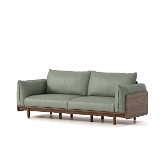 Nordic Living Room Three-Seat Sofa 3d model