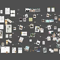 Creative Wall Display With Photos Papers Star Clips And Strings