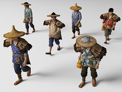 Fishermen Old Fishermen Farmers Ancient Characters Fishermen Farmers Ancient Farmers Ancient Fishermen Coastal Fishermen Working People 3d model