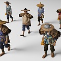 Fishermen Old Fishermen Farmers Ancient Characters Fishermen Farmers Ancient Farmers Ancient Fishermen Coastal Fishermen Working People 3d model