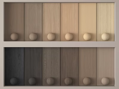 Modern wood veneer wall panel wood floor wood veneer background wall 3d model