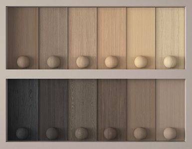 Modern wood veneer wall panel wood floor wood veneer background wall 3d model