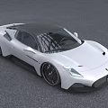 White Sports Car With Modern Sleek Body Design Black Wheels And Glass Building Outdoor Setting