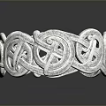 Elegant Silver Ring Featuring Intricate Intertwined Celtic Knot Design Patterns 3d model