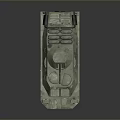 Armored Military Vehicle With Green Camouflage Tactical Design And Wheels