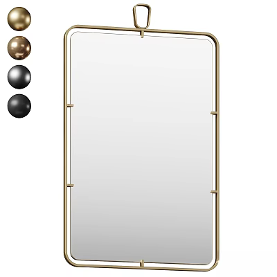 Sleek Gold Metal Frame Full Length Mirror With Minimalist Design For Home Decor 3d model