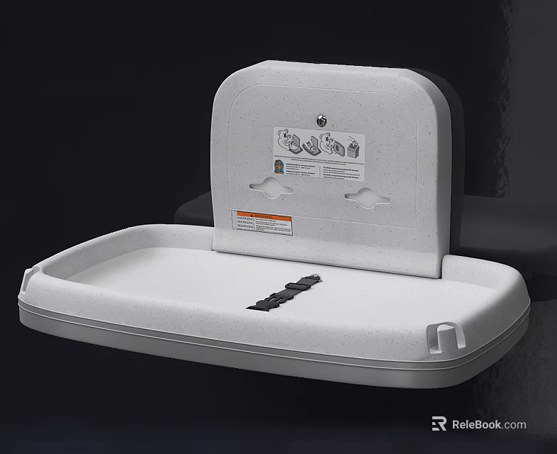 White Baby Changing Table With Backrest And Instruction Guide Design Features 3d model 