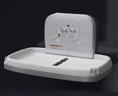 White Baby Changing Table With Backrest And Instruction Guide Design Features 3d model