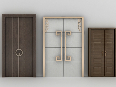 New Chinese Double Door 3d model