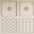 Square Gypsum Cornice Panels With Various Decorative Patterns For Interior Wall Ceiling Decoration 3d model