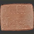 Decorative Red Square Daily Use Item With Intricate Traditional Carved Patterns