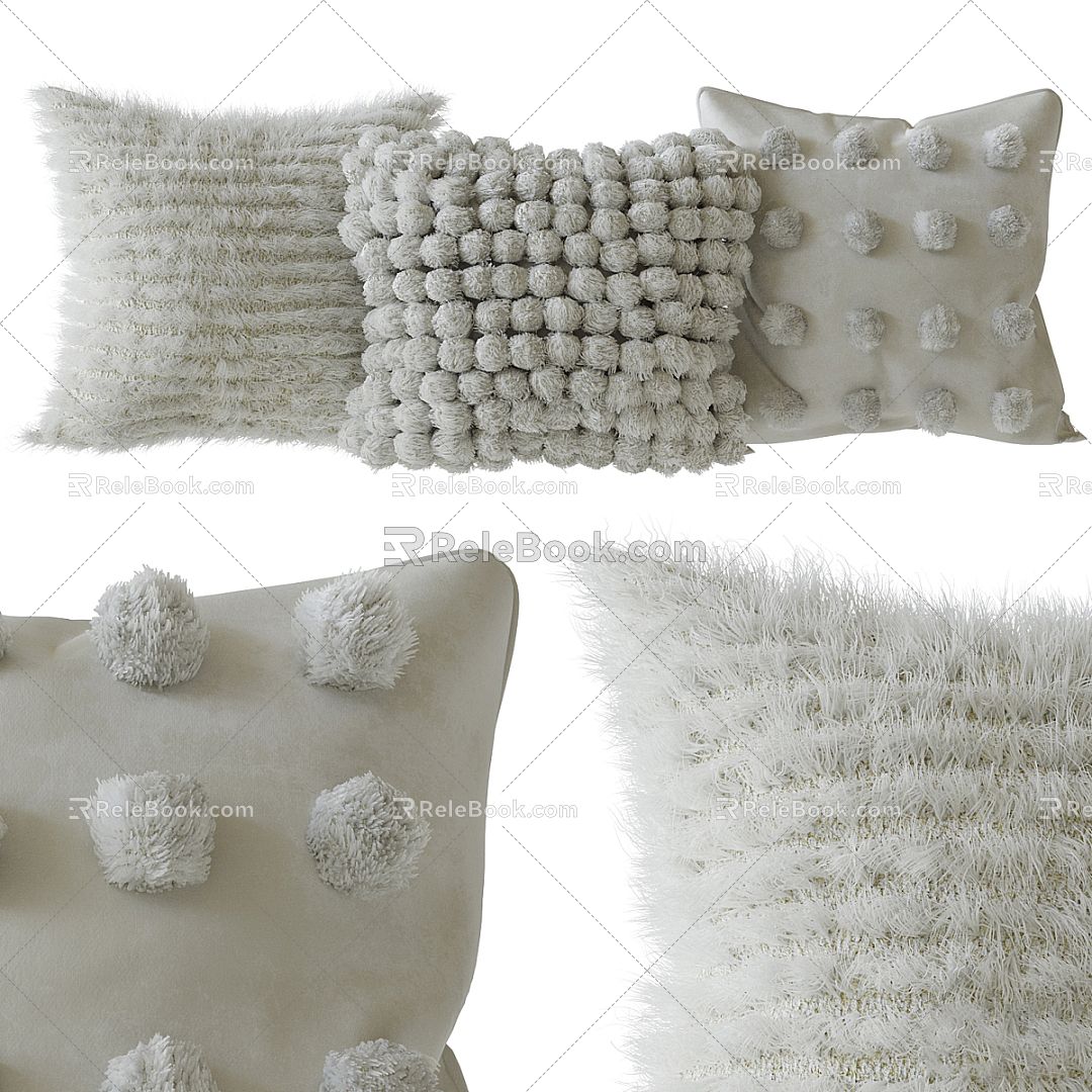 Modern pillow double sofa 3d model