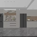 Modern Wine Cabinet In Open Kitchen With Glass Doors And LED Lighting Design