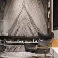Modern Showroom Interior With Display Shelves Wooden Cabinets And Marble Floor