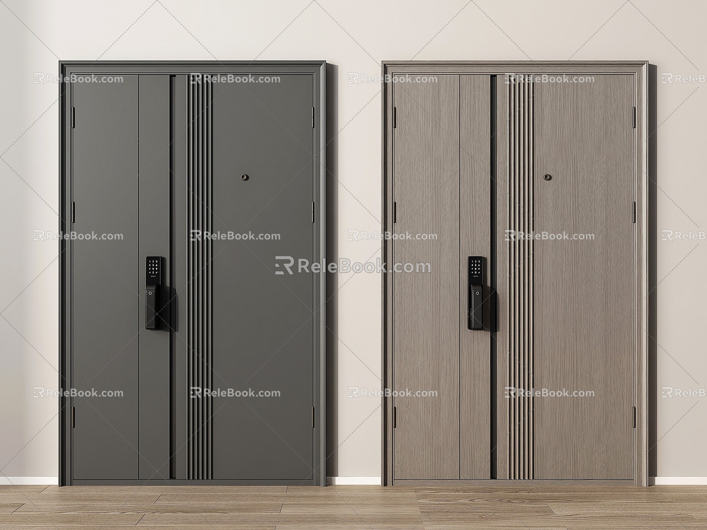 Modern security door entry door security door 3d model