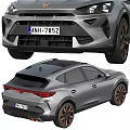 Gray SUV Car With Orange Wheels Sporty Front Grille And Stylish Rear Lights