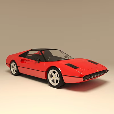 Red Sports Car With Black Roof And Sleek Design 3d model Red Sports Car With Black Roof And Sleek Design 3d model