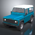 Blue Classic Off Road SUV With White Roof And Stylish Design