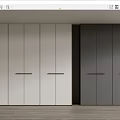 Modern Wardrobe Design With Light And Dark Flat Panel Doors And Handle Details