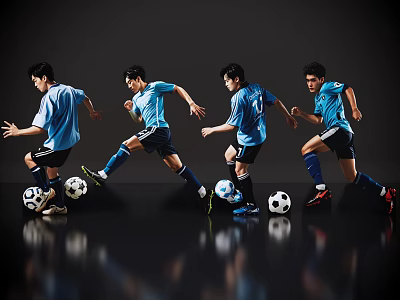 2D Modern Sports Man Soccer Figure Soccer Sport Soccer Handsome Man Sport Figure Fashion Sportswear 3d model