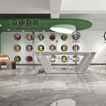 Liya Packaging Modern Exhibition Space With Round Shelves And Display Counter